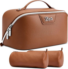 Travel Makeup Bag Cosmetic Bags for Women: Large Capacity 3 Pcs Set Make up Bag
