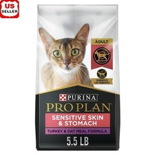 Sensitive Skin Stomach Dry Cat Food Turkey Oatmeal Probiotics 5.5lb Kibble Adult 6.87 per pound