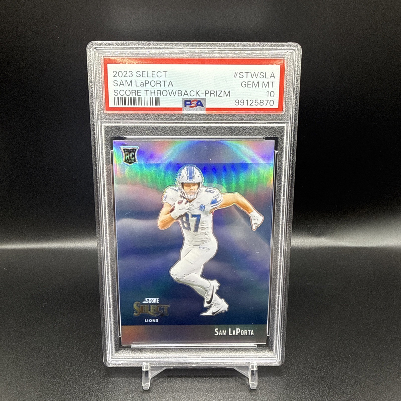Sam LaPorta Panini Select Score Select Throwback #STWSLA Prizm