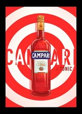 Campari & Tonic Target Poster – Red Bottle (Stretched Canvas) FREE SHIPP