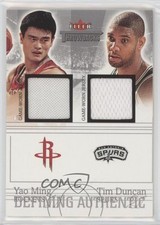 2004-05 Fleer Throwbacks Silver Jerseys 63/99 Yao Ming Tim Duncan HOF e1e