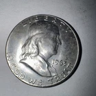 1963 D Franklin Silver Half Dollar 90% Silver UNC