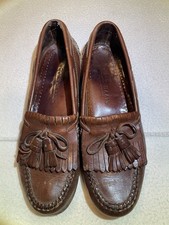 Vintage Cole Haan Kiltie Tassel Loafers Mens Size 8.5 D Brown Leather Dress Shoe