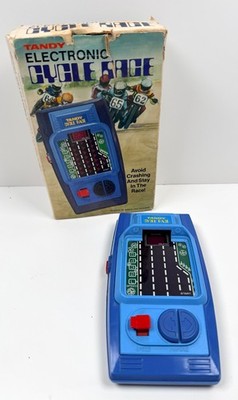 1980 s Tandy Electronic Vintage Cycle Race Handheld Game Original Box Working