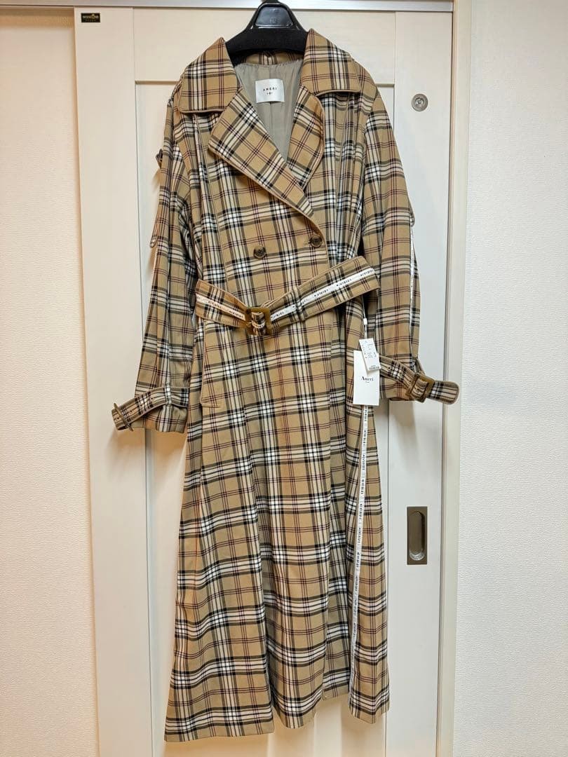 Ameri Vintage Pass Code Check Coat Beige Size M N… - image 11