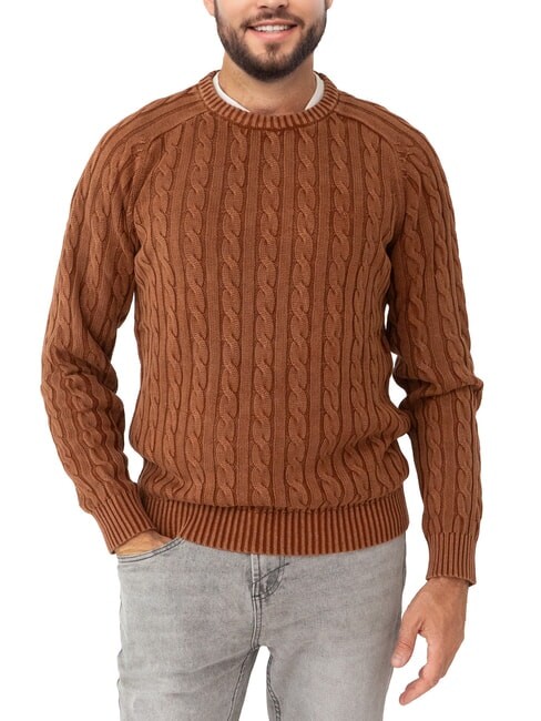 Herren Pullover SUN68 Vintage Pullover Rundhals CACAO CACAO K32117x.71.XXL