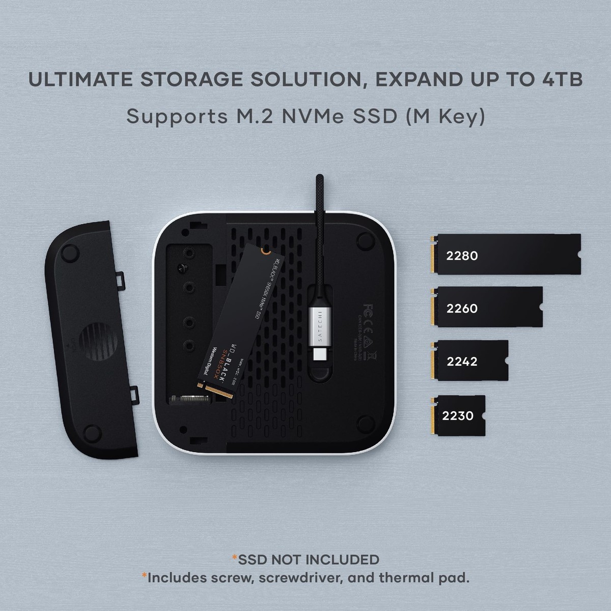 Satechi Mac mini M4 Hub Stand with NVMe SSD Enclosure, Mac mini M4