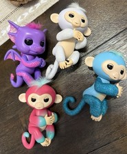 Lot of 4 WowWee Fingerlings Monkeys  Dragon Interactive Toys