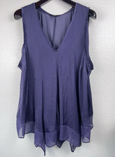 Simply Vera Wang 2X Sleeveless Purple Tunic Asymmetrical Hanky Hem Holiday