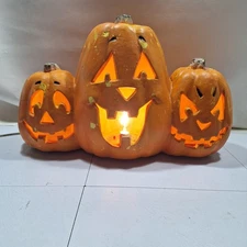 Vtg 1998 The Paper Magic Group Halloween 3 Pumpkin Jack-O-Lantern Light 17 X 12”