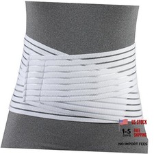 Lumbosacral Support, 7-inch Lower Back, Lightweight Compression, Large White