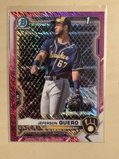 2021 Bowman Chrome Jeferson Quero Pink Shimmer Refractor /199 BCP-181 Brewers FY