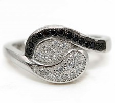 1CT Treated Black Sapphire 925 Genuine Sterling Silver Ring Sz 6,7,8,9 MB2