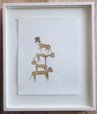 Drawing By Marcel Dzama, 1998 Ink, Watercolor & Rootbeer