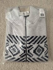 Express Men's Fleece Jacket White Medium Pattern