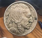 1914 Buffalo Nickel Full Horn Split Tail  AU About Uncirculated