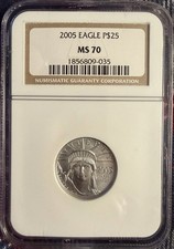 2005 $25 American Platinum Eagle 1/4 Oz Platinum NGC MS 70 5000.00 per troy oz