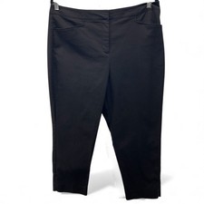Chicos Capri Pants Black 12 Or 2 Crop High Rise Slimming Work Career Stretch