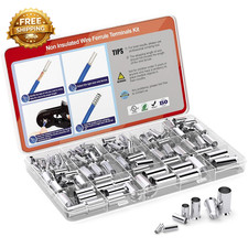 New the 12,10,8,6,4,2,1/0 Awg/Gauge Wire Ferrules Kit 168Pcs Crimp Connectors