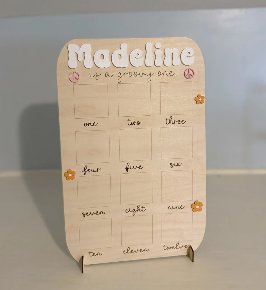 Placa personalizada do 1º ano - Placa de marco - Groovy - Imagem 2 de 4