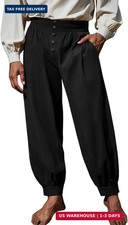 Runcati Mens Medieval Pirate Pants Renaissance Viking Knicker Colonial Halloween