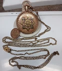 Working Antique 1895 Elgin 109 14K Multicolor GF 0s Pocket Watch with Chain