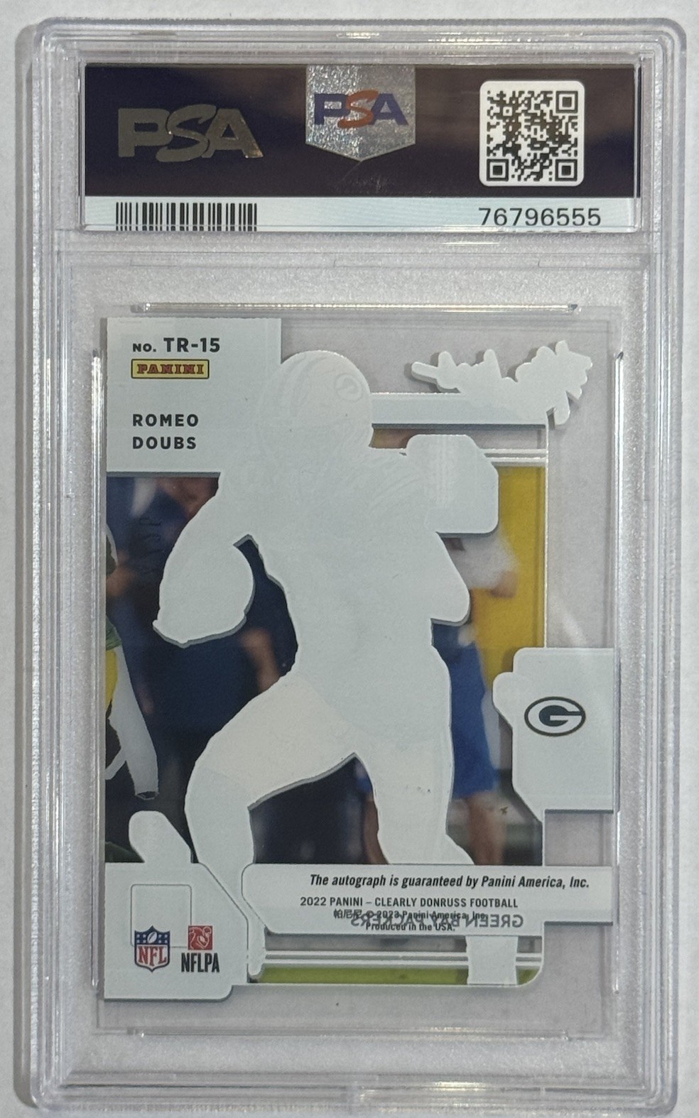 2022 Clearly Donruss Romeo Doubs The Rookies Autograph Auto /25 PSA 10 Pop 2. view 3