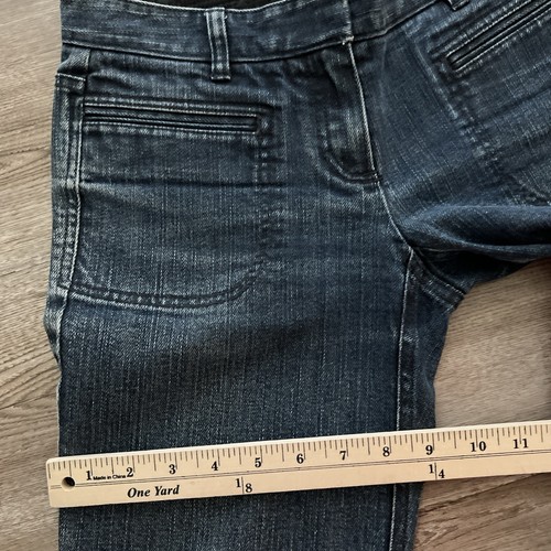 Pantalones de mezclilla Theory tiro bajo bootcut para mujer 0 enjuague oscuro longitud completa - Imagen 10 de 16