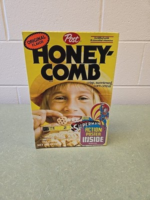 1978 Post Honey-Comb Cereal Box DC Superman Poster Unused Factory Flat