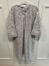 Vermont Country Store Floral Flannel Nightgown Size Large Cotton Cottagecore
