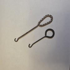 2 Vintage Shoe Button Hooks unbranded