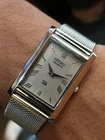VINTAGE SEIKO SLIM QUARTZ GRAY DIAL JAPAN MEN'S WORKING DRESS WATCH