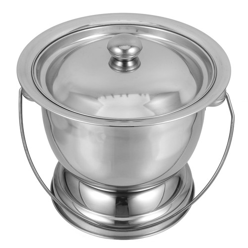 Chamber Pot Urinal Pail Pot Emergency Toilet Night Urine Bucket Stainless Ste...