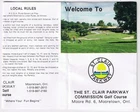 Golf Scorecard St Clair Parkway Commission Golf Mooretown Ontario