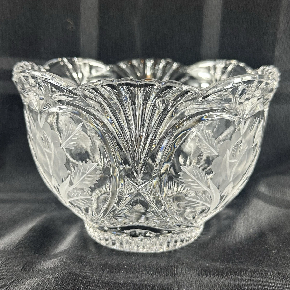 Crystal Rose Bowl Indiana Vintage Cut Glass for sale | eBay