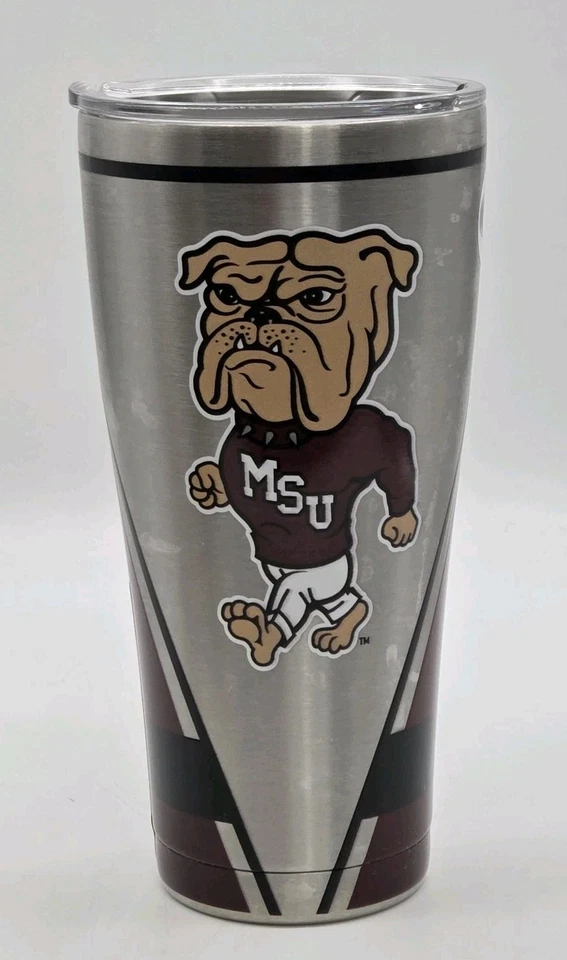 Caneca de viagem Tervis MSU Mississippi State Bulldogs 30 oz aço inoxidável  - Imagem 2 de 4