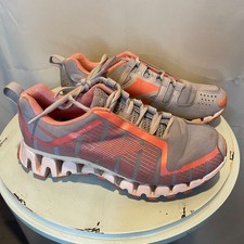 Zapatos deportivos Reebok ZigTech para mujer talla 5 gris/melocotón/salmón ligeros cómodos