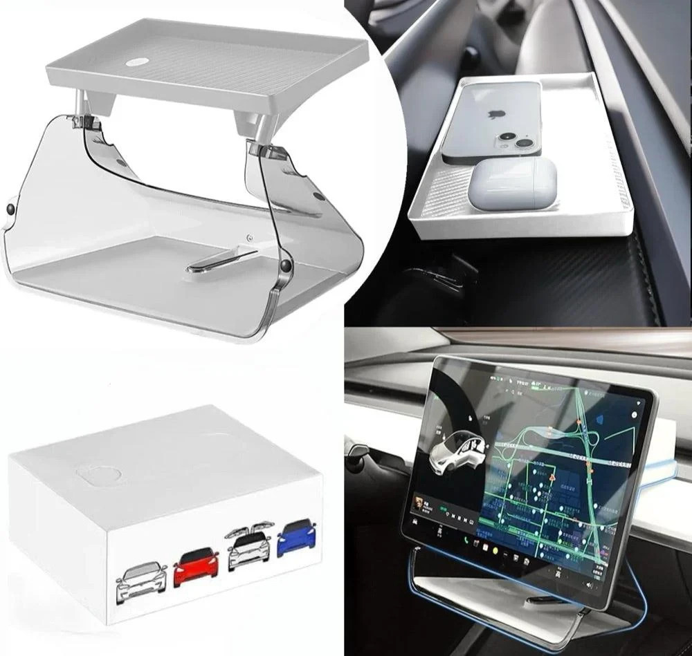 Car Tray Tesla Model 3/Y Console Organizer with under screen storage box