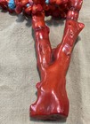 Vintage Red coral carved flowered necklace — photo 7