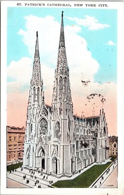 St Patricks Cathedral New York City NY WB Postcard PM Grand Central Station WOB