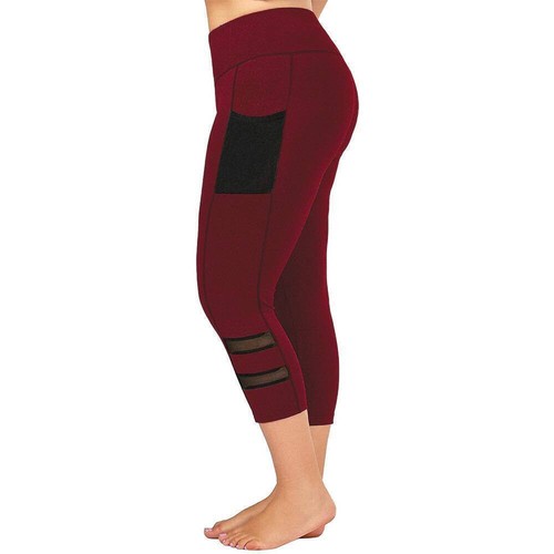 Leggings donna 3/4 Capri leggings corti sport yoga fitness pantaloni jogging - Foto 17 di 23
