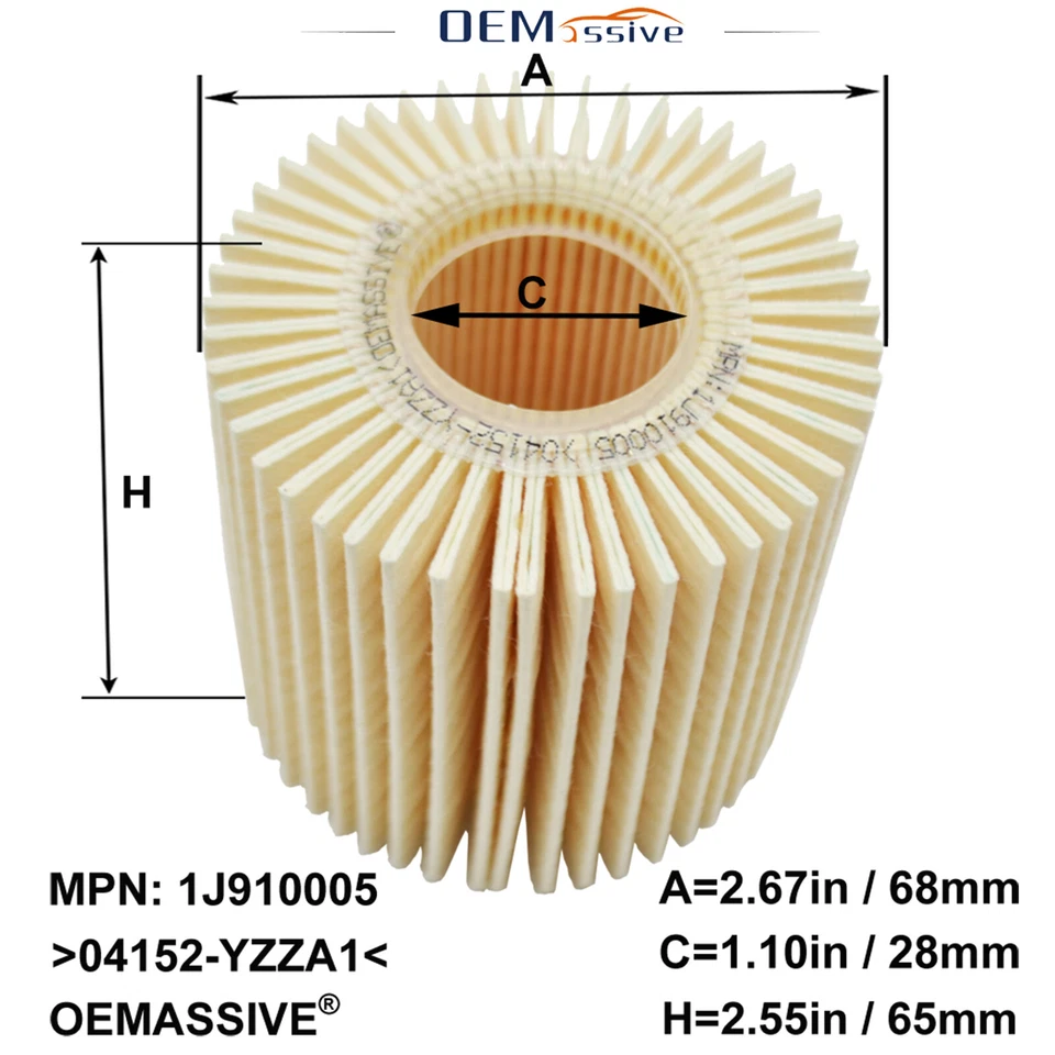 Filtros de aceite 3 piezas para Scion Lexus GS350 NX300h Highlander Camry 04152-YZZA1 Foto 3 de 4