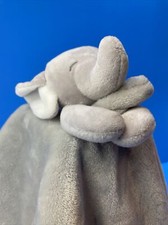 Carters Grey Gray Elephant Lovey Baby Security Blanket Soft Velour Satin Toy