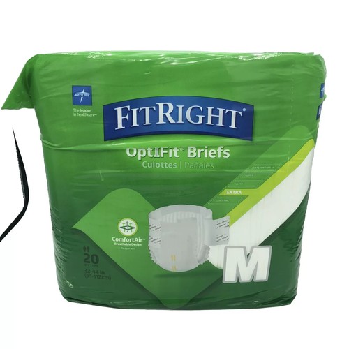 Medline FitRight Adult Diapers 20 Medium Incontinence Briefs 32-44 inch New!! - Picture 1 of 8