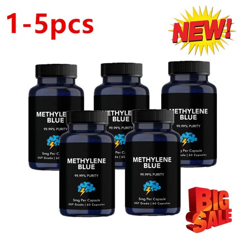 1-5pack Methylene Blue Capsules 5mg USP Grade,99.99% Purity, 60 Capsules Nice