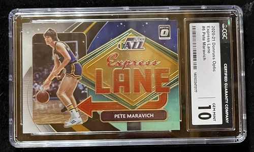2020-21  Donruss Optic Express Lane #6 “Pistol” Pete Maravich HOF LEGEND CGC 10
