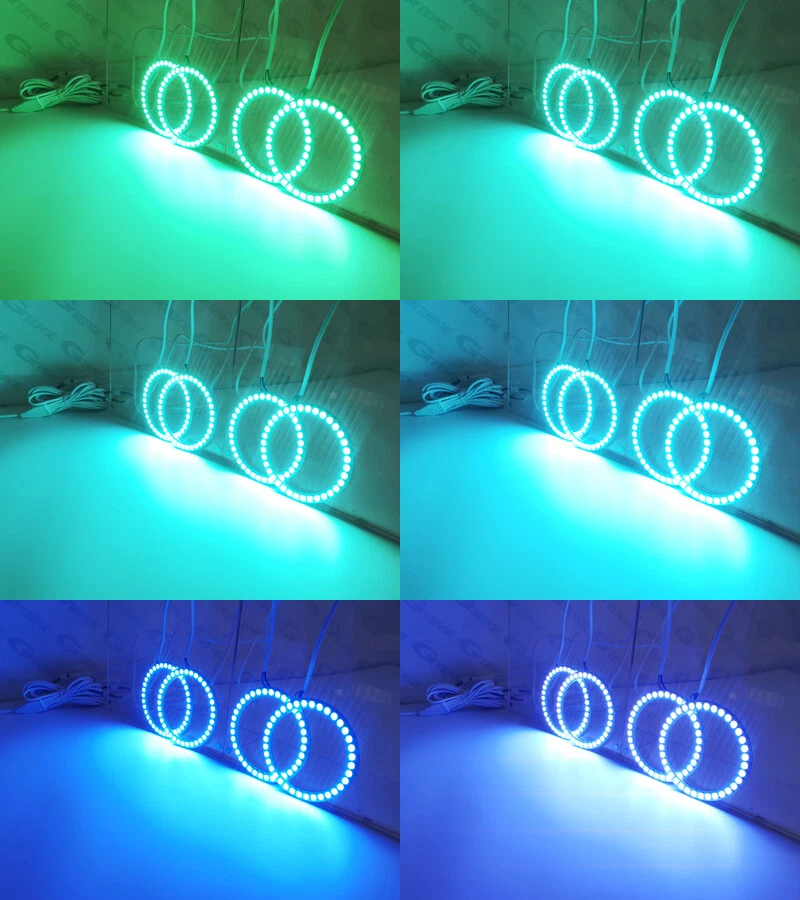 Para Porsche Panamera 970 4S 2010 - 2016 LED RGB multicolorido olhos de anjo BT APP - Imagem 4 de 4