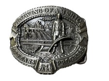 Vtg 1985 Nasco Newbold's Cast Iron Plow Growing Of America Belt Buckle Numbered