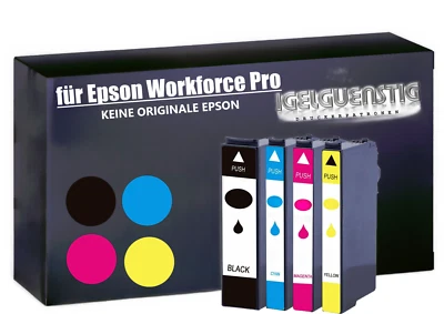 MARKENLOS 4 cartuchos de tinta compatibles con Epson WorkForce Pro WF4745DTWF