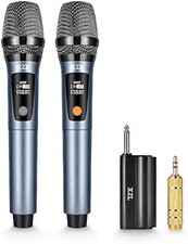 Blue Rechargeable Dual Wireless Microphones for Daily Use